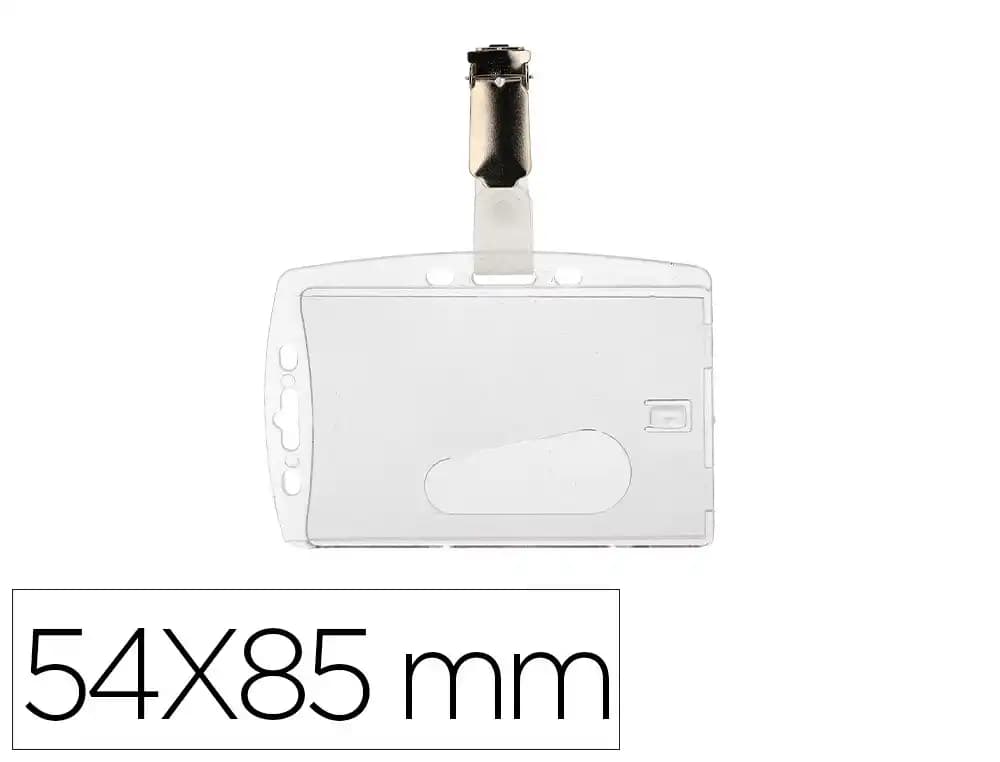 Q-Connect Identificador Q-Connect con pinza metálica uso vertical/horizontal 54x85 mm