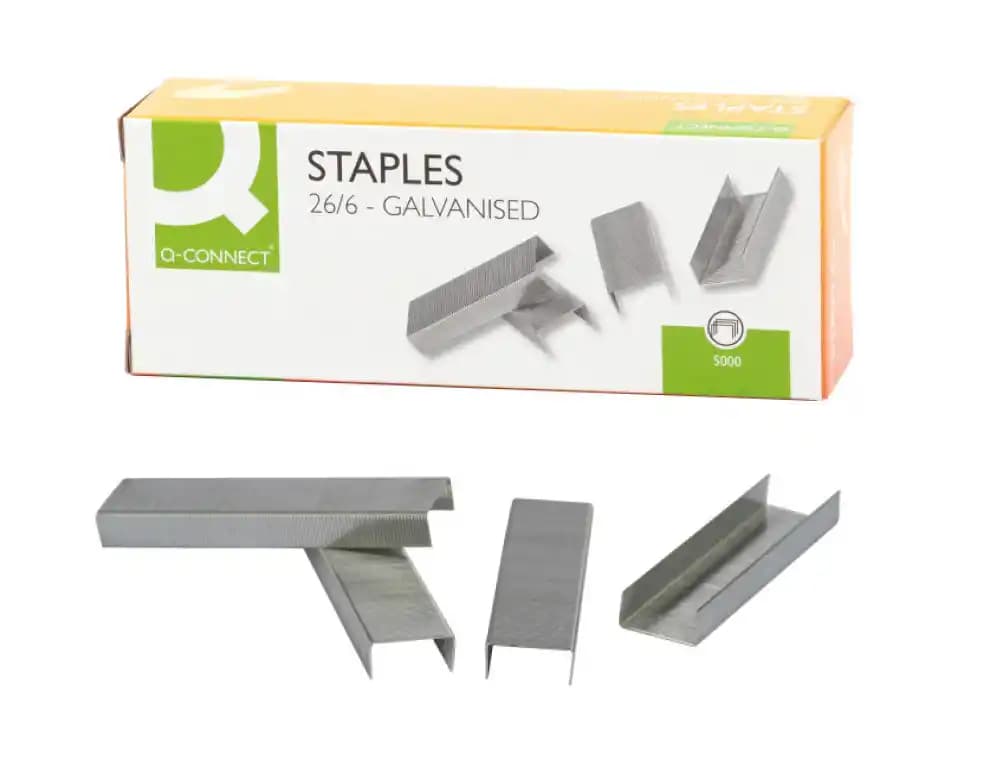 Q-Connect Grapas Q-Connect nº26/6 galvanizadas caja de 5000 unidades
