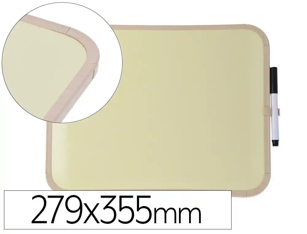 Bi-office Pizarra blanca bi-office easy magnetica con rotulador color amarillo 279x355 mm