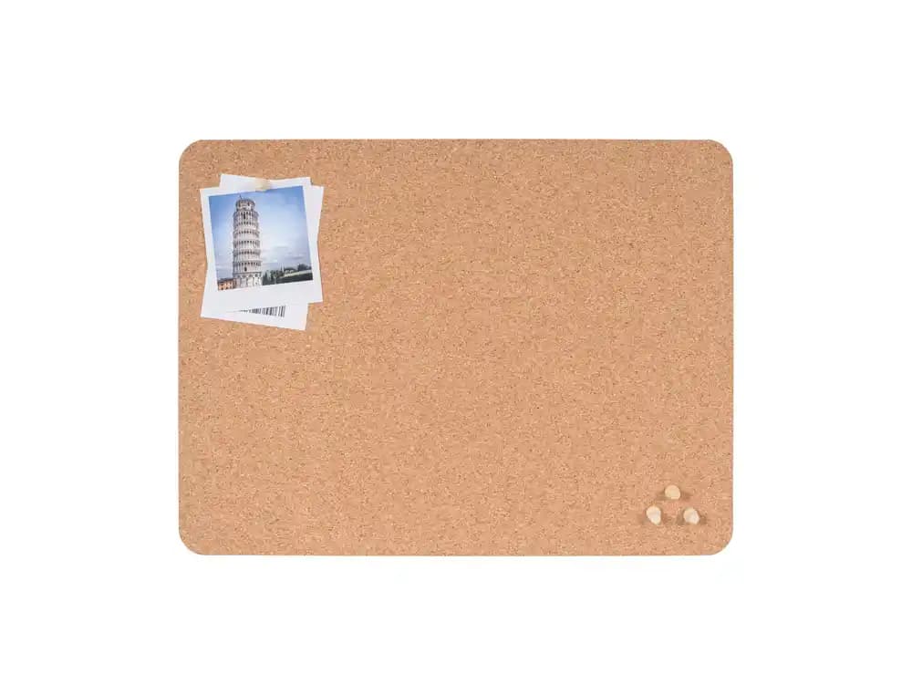 Bi-Office Tablero de corcho Bi-Office ECO sin marco y de doble cara, de 400 × 300 mm, con chinchetas