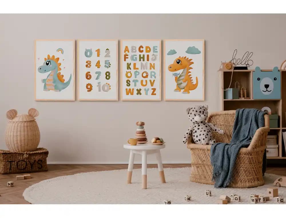 Pizarra blanca bi-office magnetica acero lacado blanco marco de madera con alfabeto para niños 60x45 cm