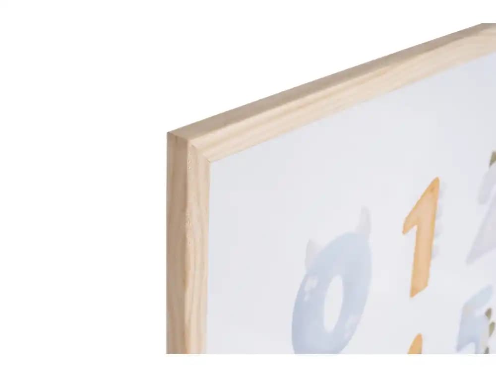 Pizarra blanca bi-office magnetica acero lacado blanco marco de madera con numeros para niños 60x45 cm