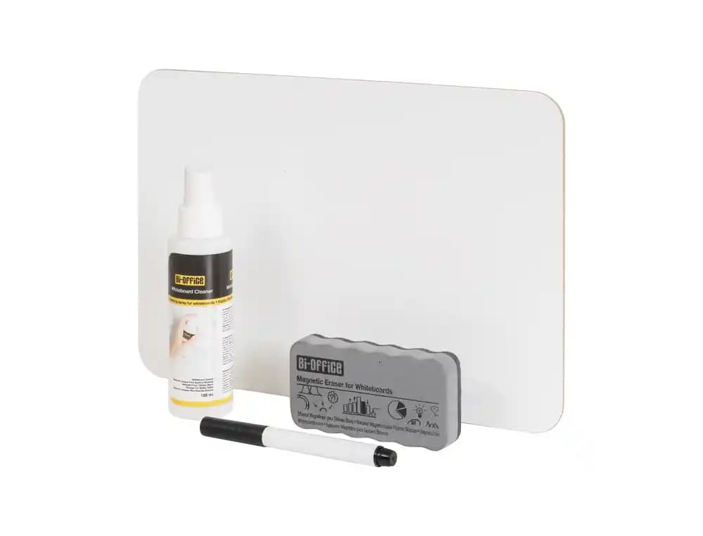 Bi-office Set escolar bi-office 35 pizarra blanca melamina doble cara a4 + 35 borradores + 35 rotuladores + 1 spray