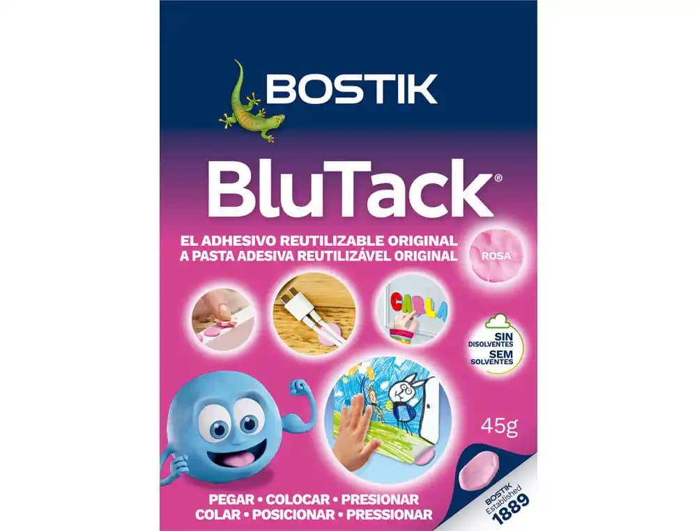 Bostik Sujetacosa masilla Bostik blu tack rosa blíster de 45 g
