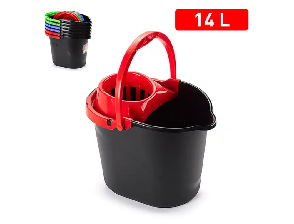 Plasticforte Cubo fregona Plasticforte new black clean con escurridor 14 l color negro