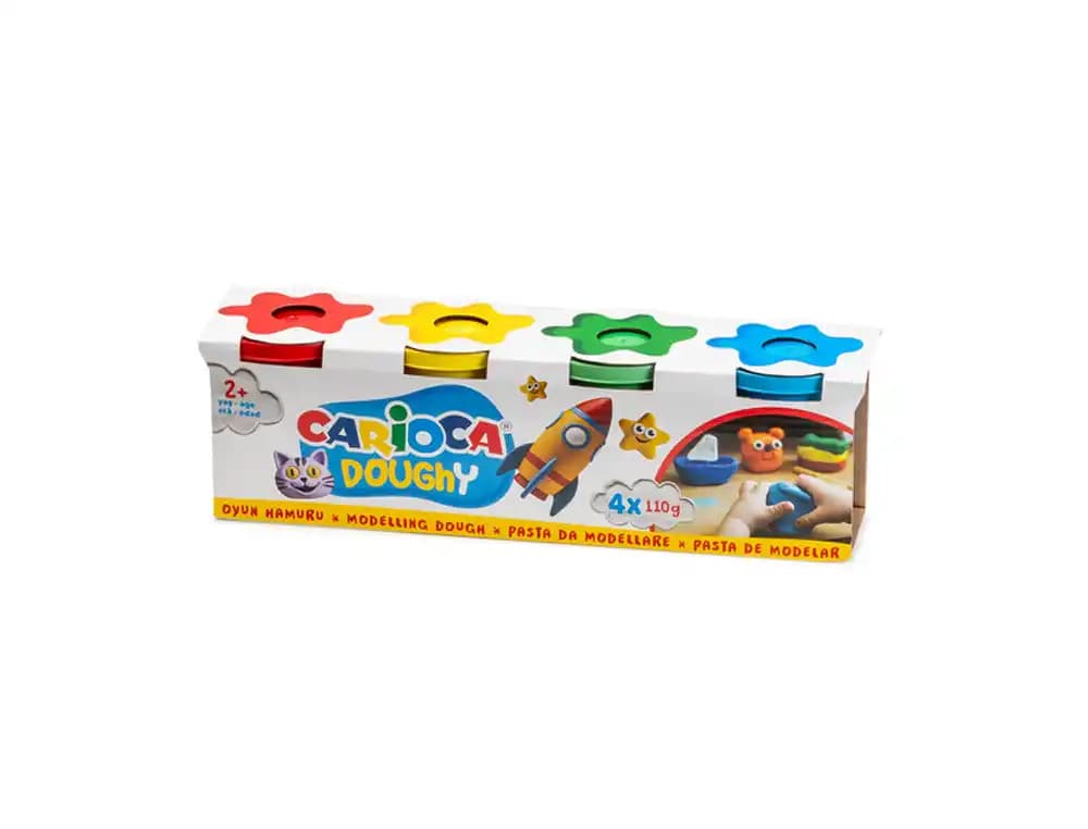 Carioca Pasta de modelar Carioca Doughy de secado al aire, caja de 4 unidades de 110 g