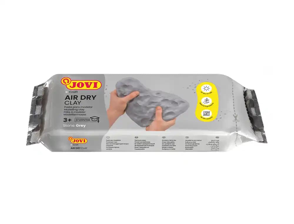 Jovi Pasta de modelar Jovi Air Dry Clay gris de secado al aire, 500 g