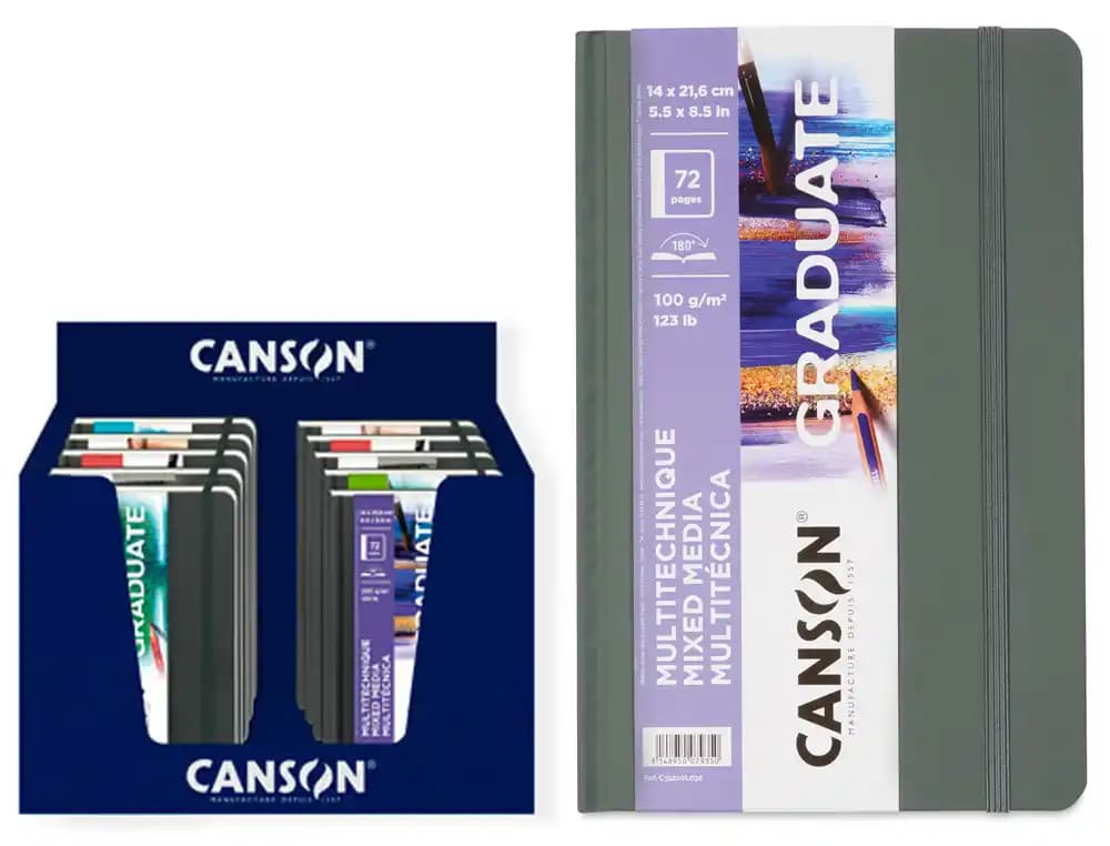 Canson Expositor de 10 cuadernos de bocetos Canson Graduate, de 140 x 216 mm