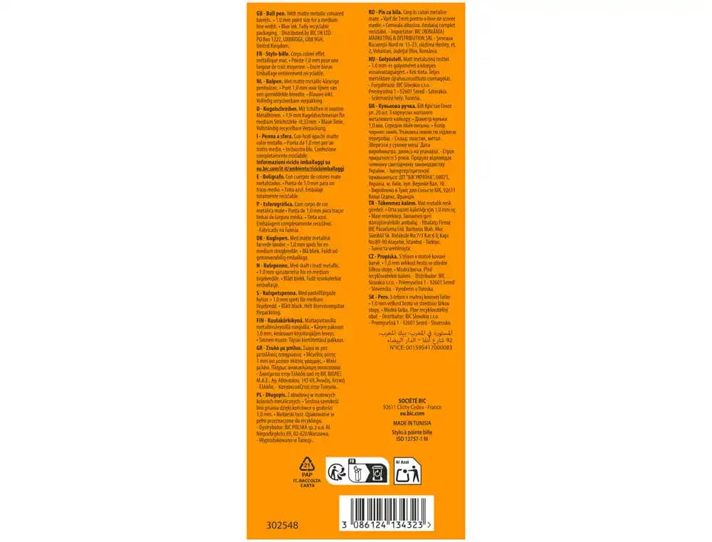 Bolígrafo BIC Cristal Glacé de punta de 1 mm – Oro