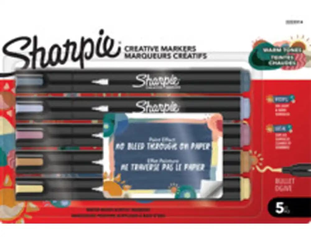 Sharpie Rotulador sharpie acrilico creative markers bull tonos calidos blister de 5 unidades colores surtidos
