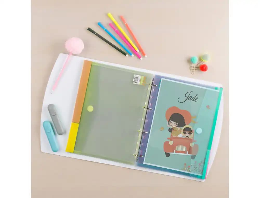 Funda multitaladro djois polipropileno con velcro din a4 pack de 12 unidades colores surtidos