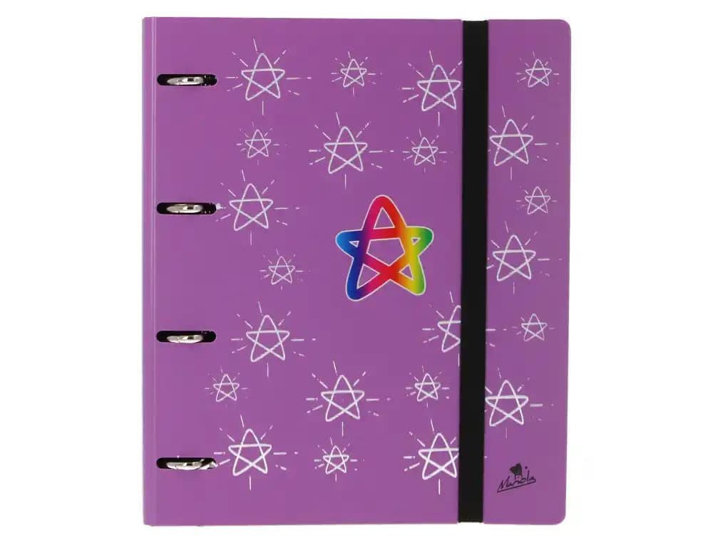 Carpeta 4 anillas 40 mm mixtas mariola polyfoam din a4 sin recambio estrellas