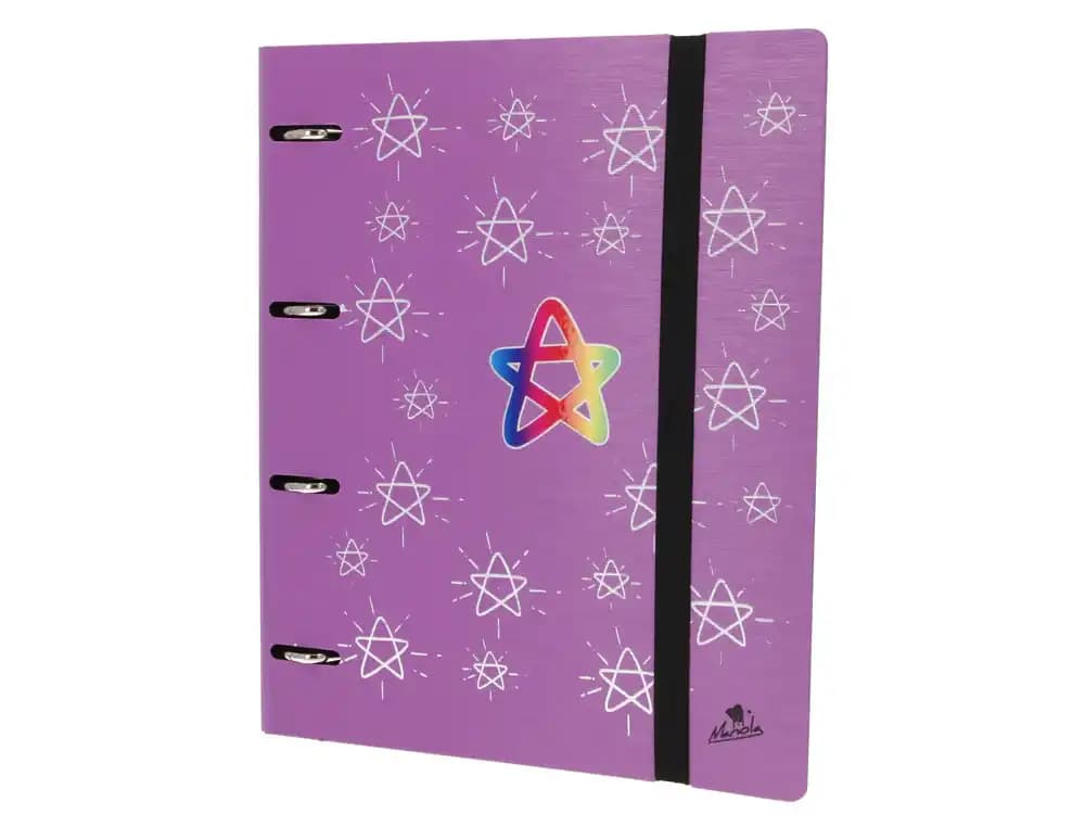 Carpeta 4 anillas 40 mm mixtas mariola polyfoam din a4 sin recambio estrellas