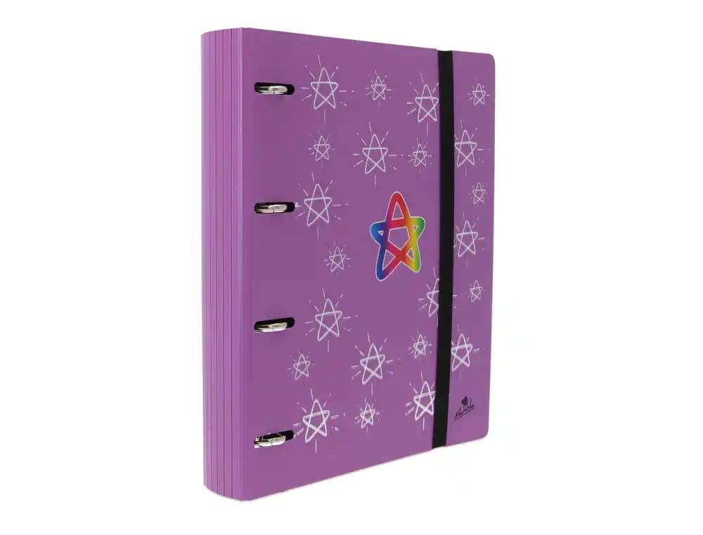 Carpeta 4 anillas 40 mm mixtas mariola polyfoam din a4 sin recambio estrellas