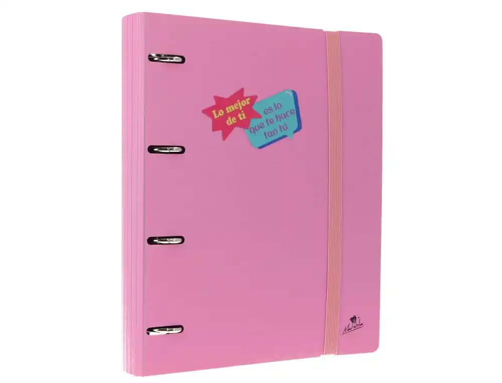 Carpeta 4 anillas 40 mm mixtas mariola polyfoam din a4 sin recambio estrellas pastel frases