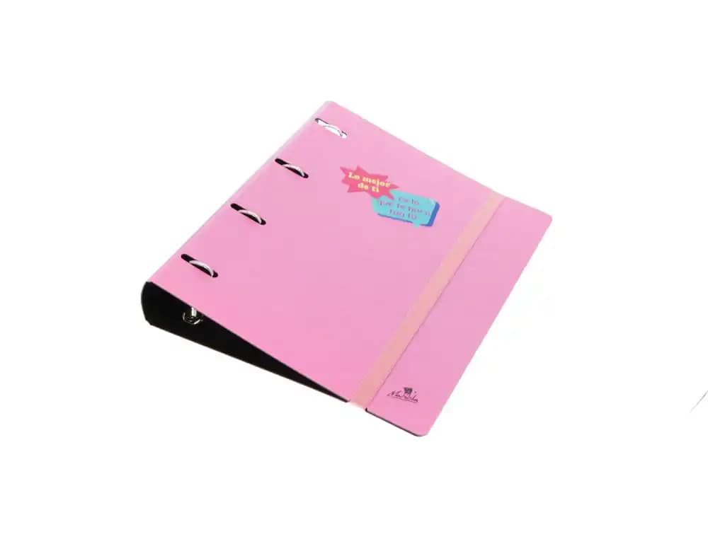 Carpeta 4 anillas 40 mm mixtas mariola polyfoam din a4 sin recambio estrellas pastel frases