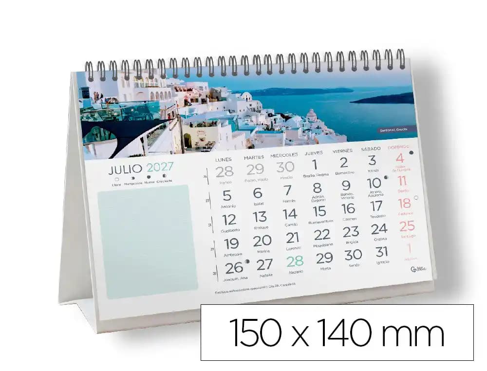 Liderpapel Calendario espiral triangular Liderpapel imagenes ciudades 2027 140x150 mm papel 128 g con pegatinas