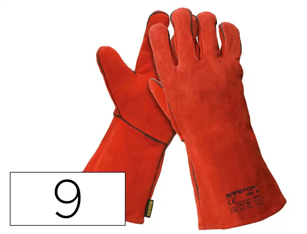 Safetop Guantes de soldador Safetop essen 35 cm color rojo talla 9