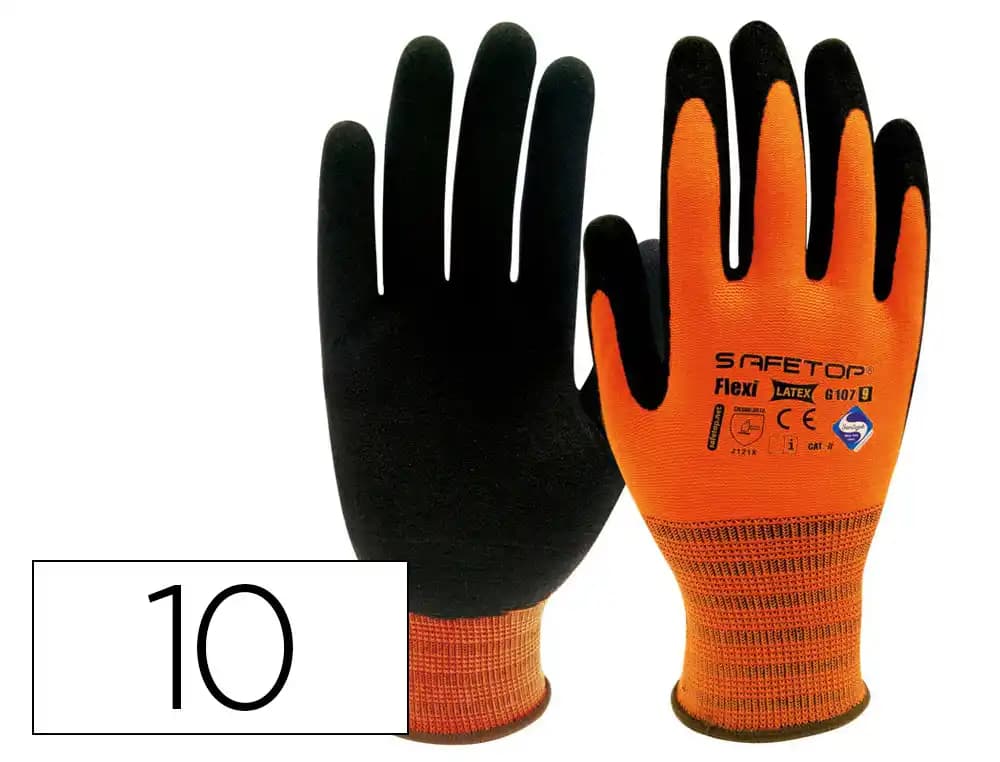 Safetop Guantes de látex Safetop flexilatex dorso aireado sanitized talla 10