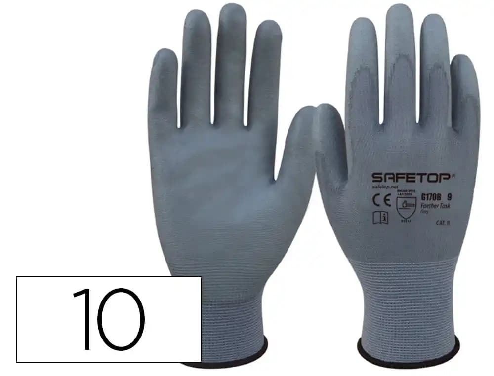 Safetop Guantes de poliuretano Safetop feather task sintético talla 10