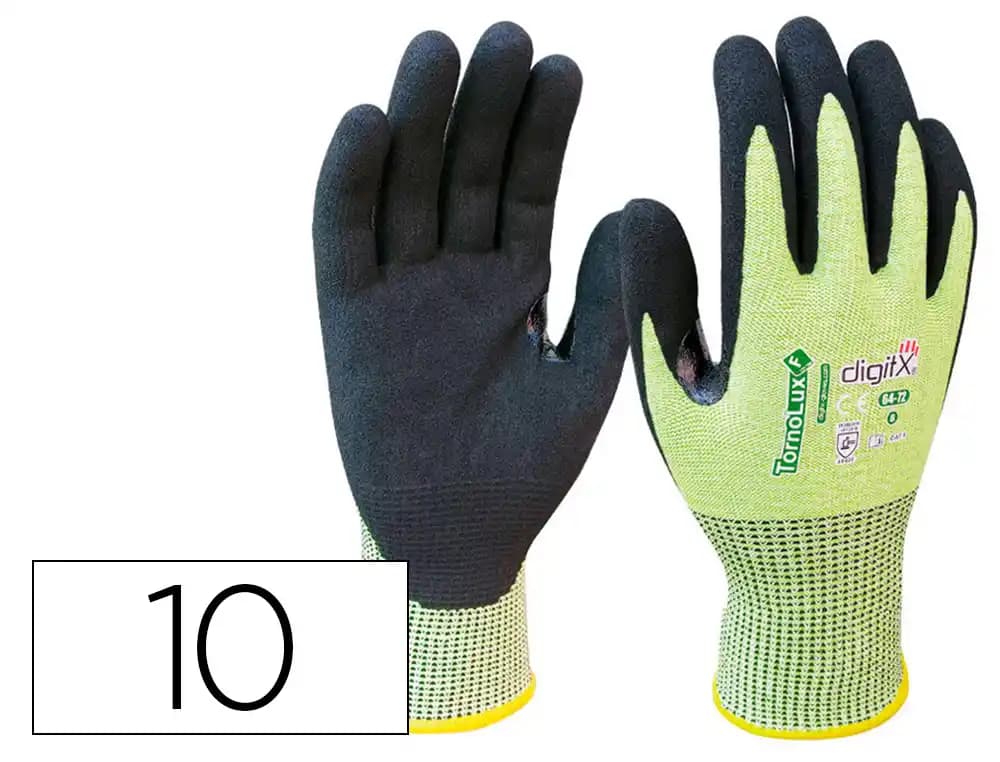 Safetop Guantes de nitrilo Safetop tornolux-f anticorte tdm nivel f con refuerzo talla 10