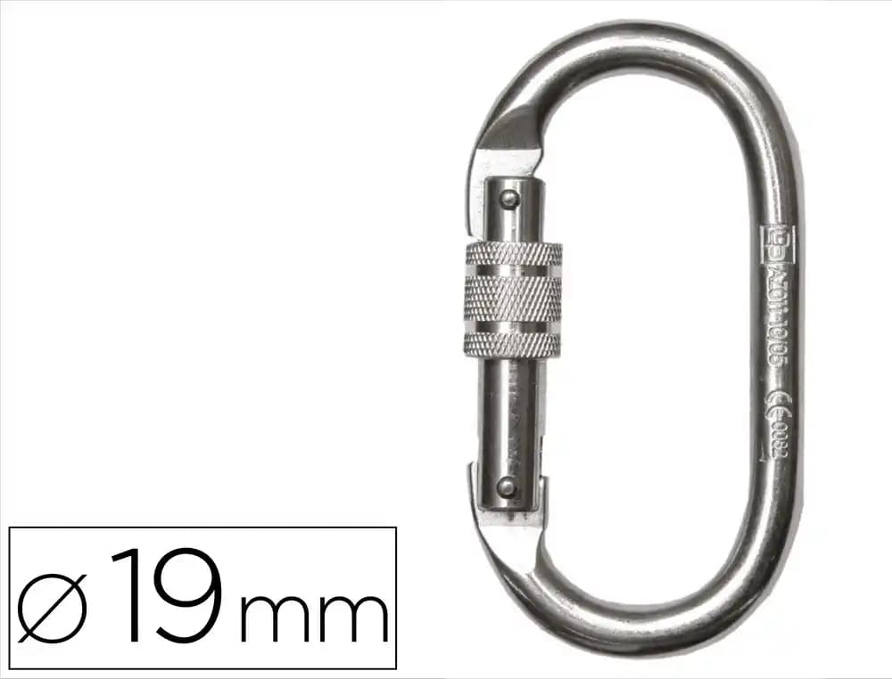 Safetop Mosquetón Safetop de rosca acero con apertura 19 mm