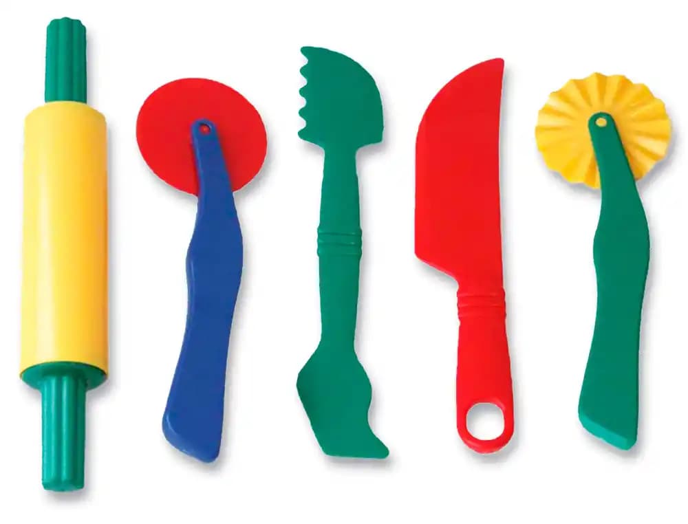 Miniland Instrumentos de modelar Miniland para pasta blanda, set de 5 piezas de 22 cm