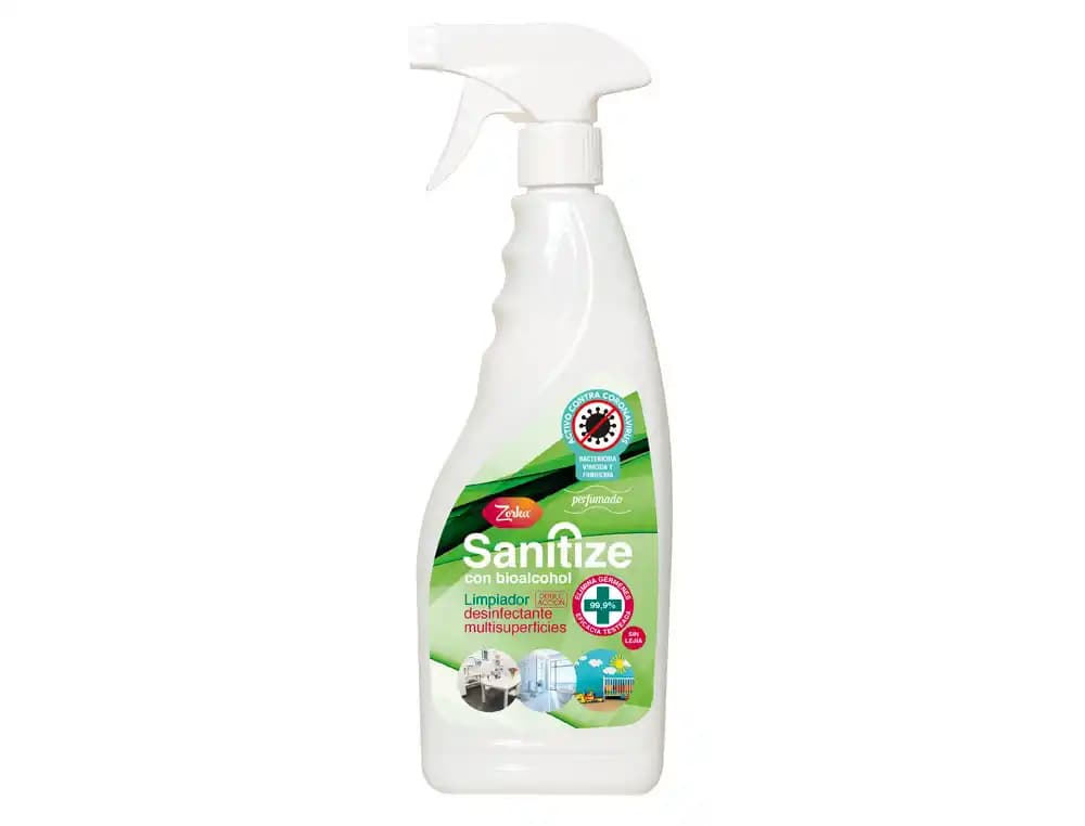Zorka Limpiador desinfectante zorka con bioalcohol con pistola pulverizadora 750 ml