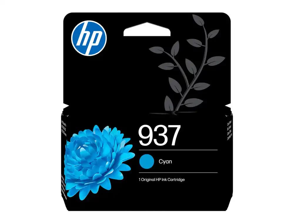HP Cartucho de tinta original HP 937 cian para OfficeJet Pro 9120E, 9130E, 9720, 9730, 9110B, 9120B y 9130B, 800 páginas