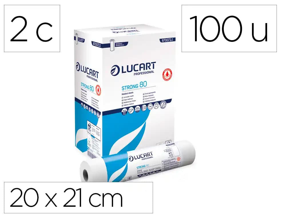 Lucart Pañuelo facial Lucart celulosa virgen 15,5 g 2 capas 20x21 cm caja de 100 unidades