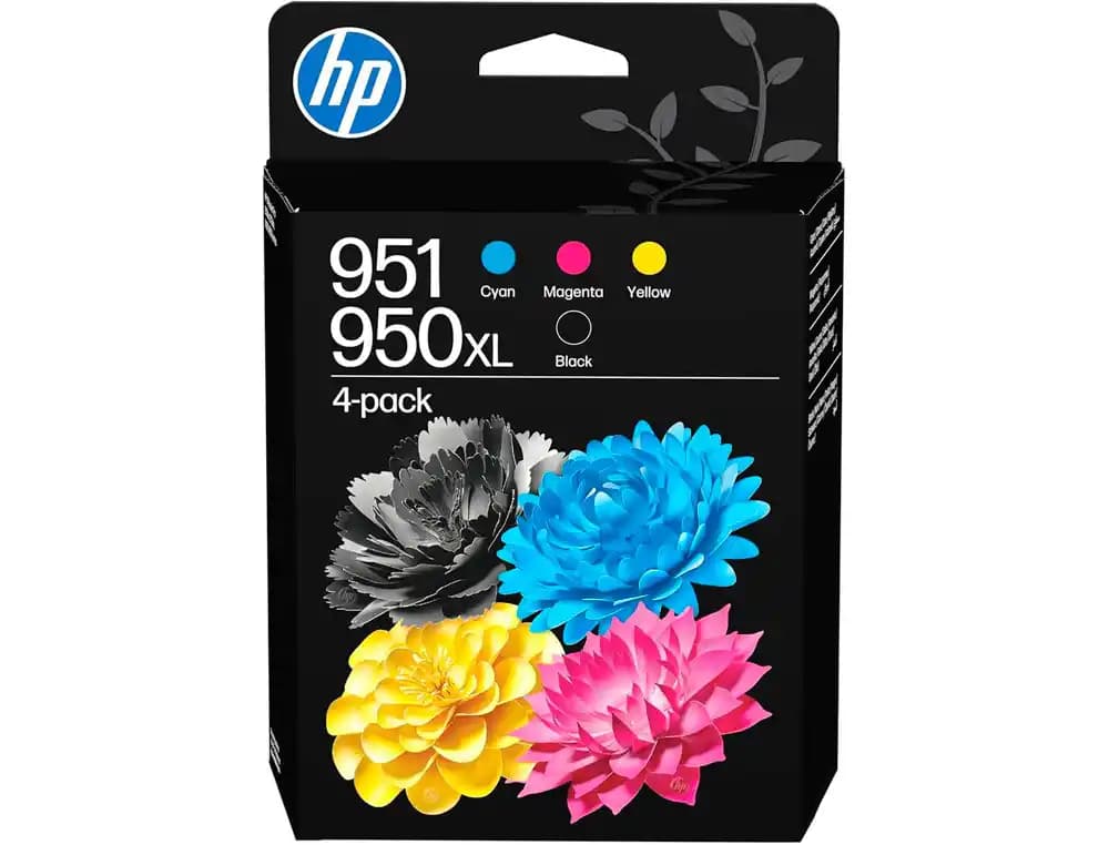 HP Multipack de 4 cartuchos de tinta originales HP 950XL y 951 para OfficeJet Pro 8600, 251DW y 276DW