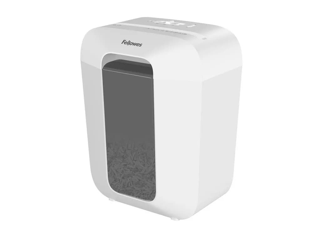 Fellowes Destructora de documentos Fellowes LX50 blanco capacidad de corte 9 hojas P4 destruye grapas clips y
