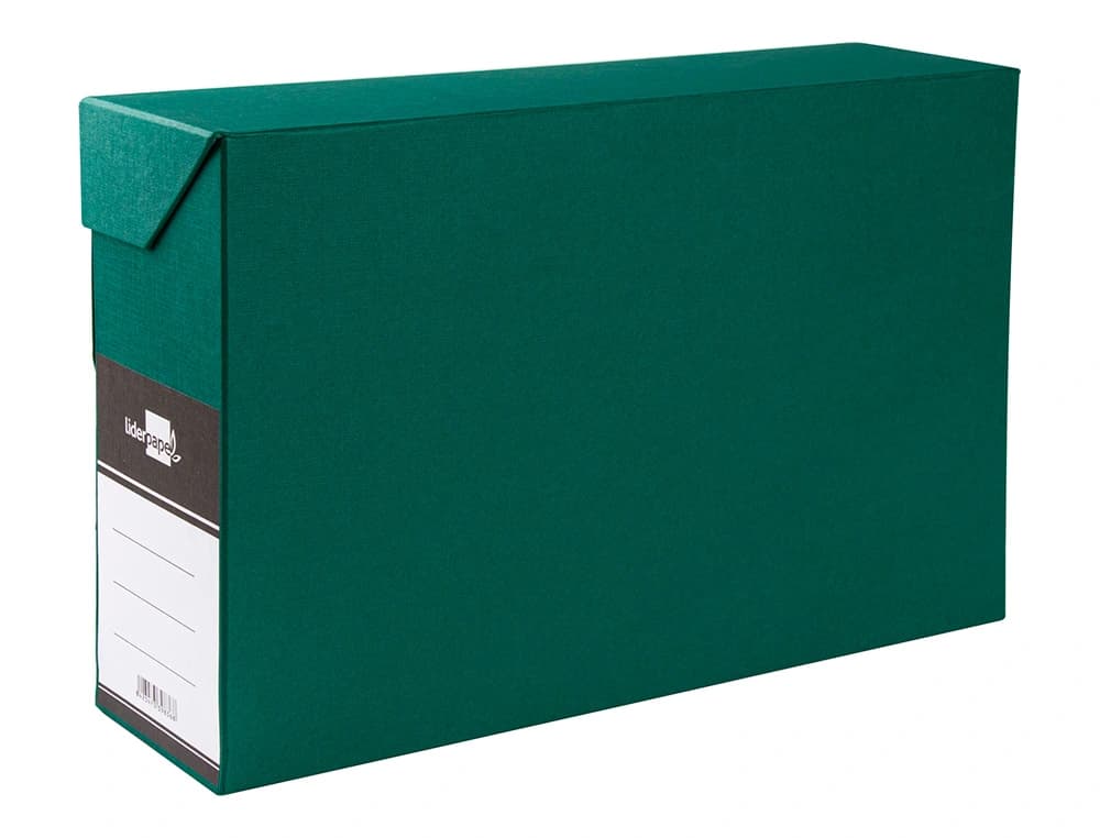 Caja transferencia liderpapel folio lomo 118 mm color verde 390x118x260 mm