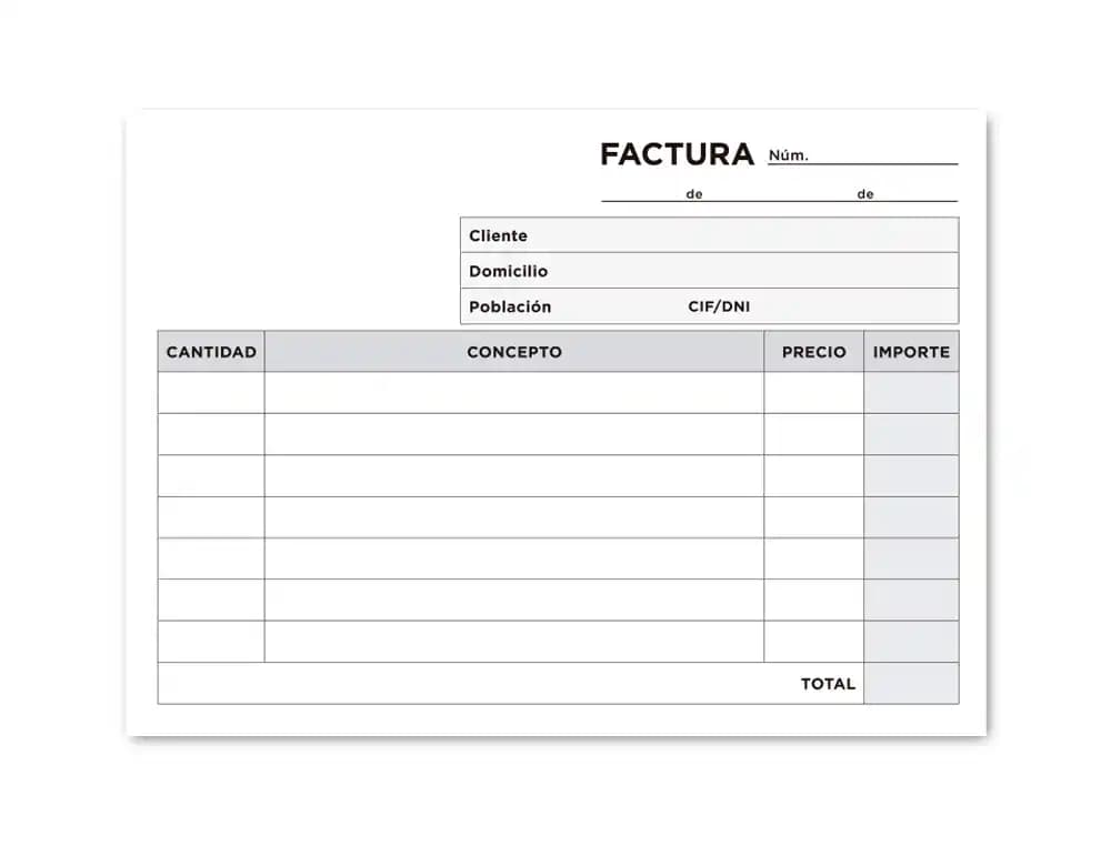 Talonario liderpapel facturas 8º original y copia t247 apaisado sin i.v.a