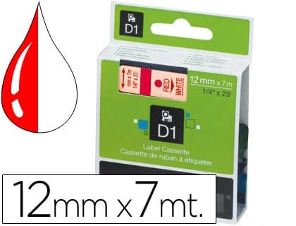Dymo Cinta dymo 1000 rojo-blanco 12mm x 7mt d1