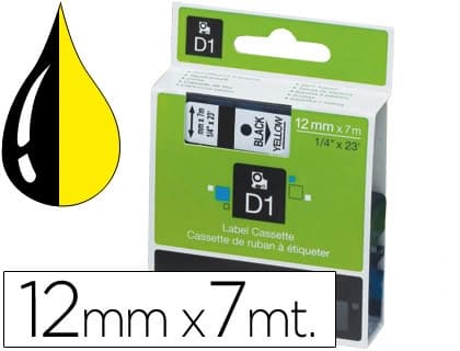Dymo Cinta dymo 1000 negro-amarillo 12mm x 7mt d1