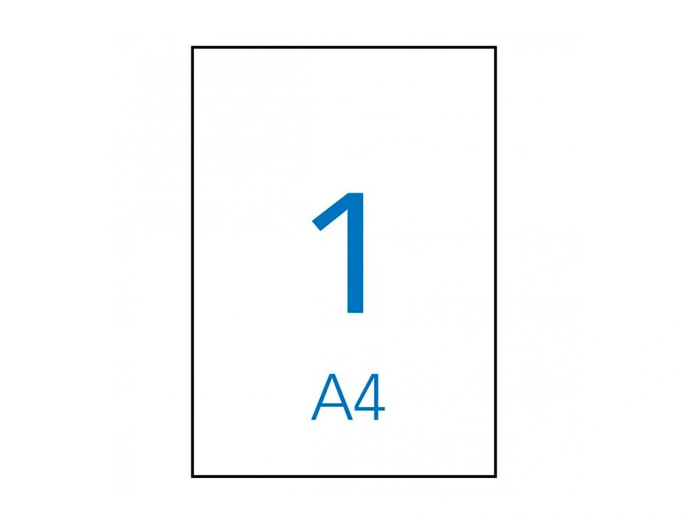 Etiqueta adhesiva apli 1281 210x297 mm fotocopiadora laser ink-jet caja con 100 hojas din a4