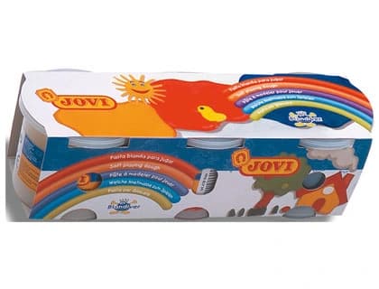 Jovi Pasta blanda Jovi Blandiver, estuche de 3 botes de 110 g: amarillo, rojo y azul