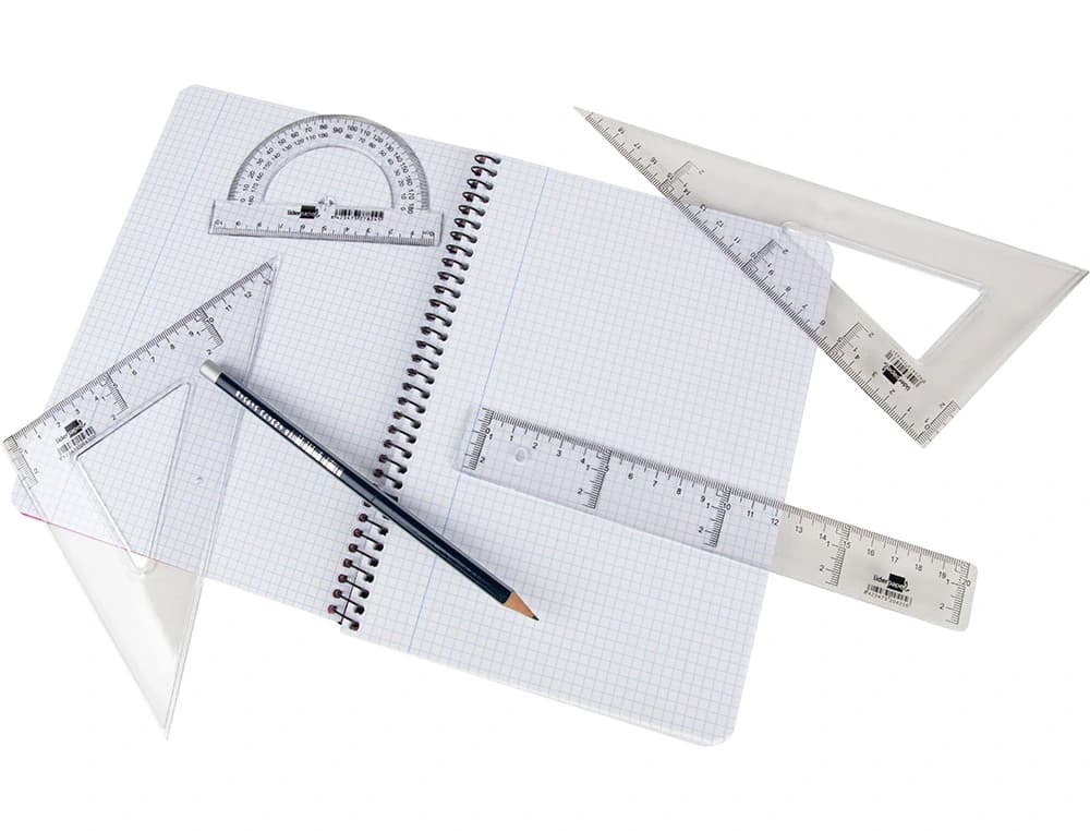 Escuadra liderpapel 25 cm plastico cristal