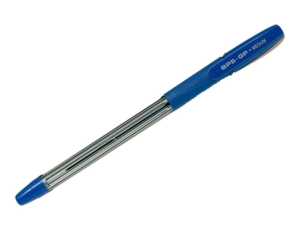 Bolígrafo Pilot BPS-GP con capuchón, sujeción de caucho y tinta de base aceite – Azul