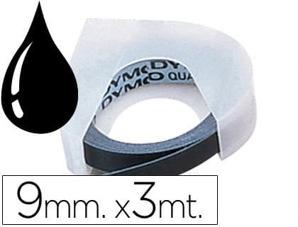 Dymo Cinta dymo 3d 9 mm x 3 m negra tradicional