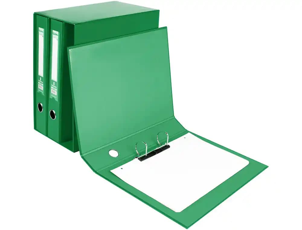 Módulo Liderpapel de 3 archivadores tamaño folio con 2 anillas mixtas de 40 mm – Verde