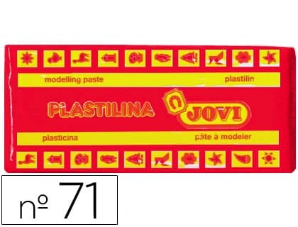 Plastilina Jovi 71 tamaño mediano, pastilla de 150 g en 12 colores · Rojo