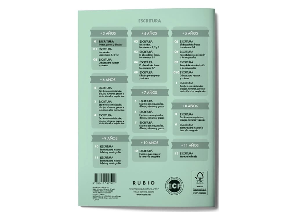 Cuaderno rubio caligrafia nº 0