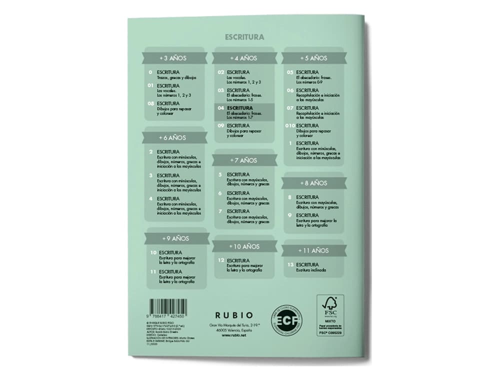 Cuaderno rubio caligrafia nº 04