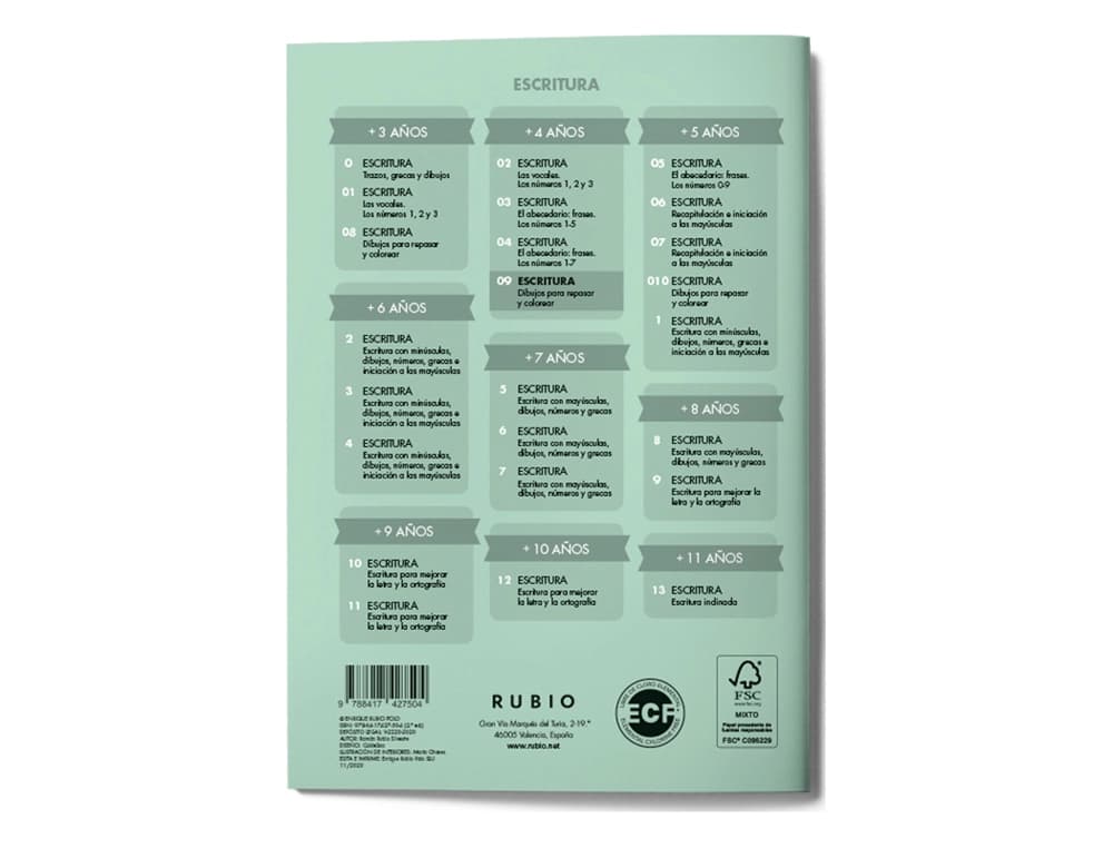 Cuaderno rubio caligrafia nº 09