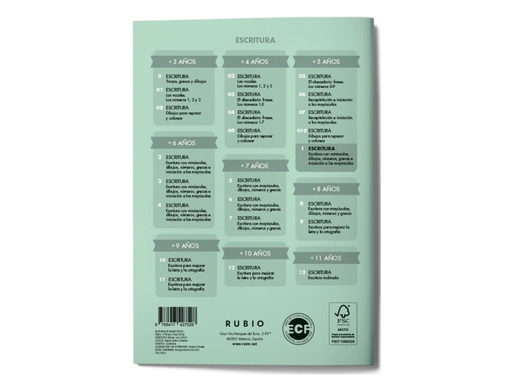 Cuaderno rubio caligrafia nº 1