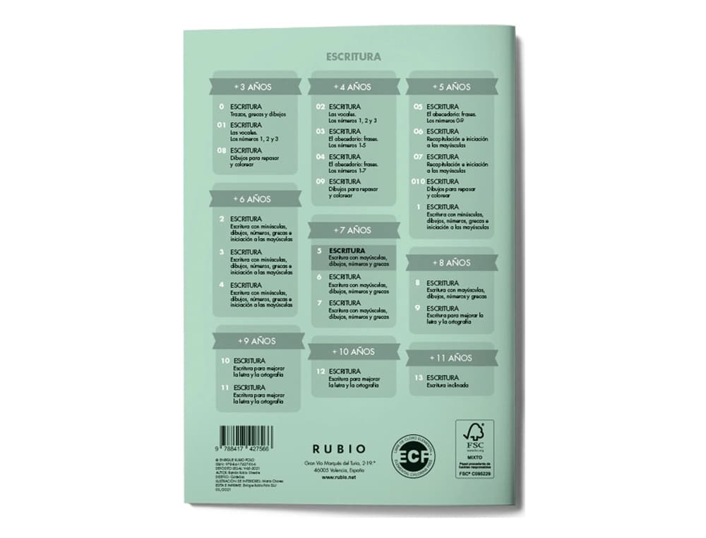 Cuaderno rubio caligrafia nº 5