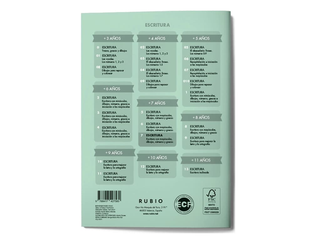 Cuaderno rubio caligrafia nº 7