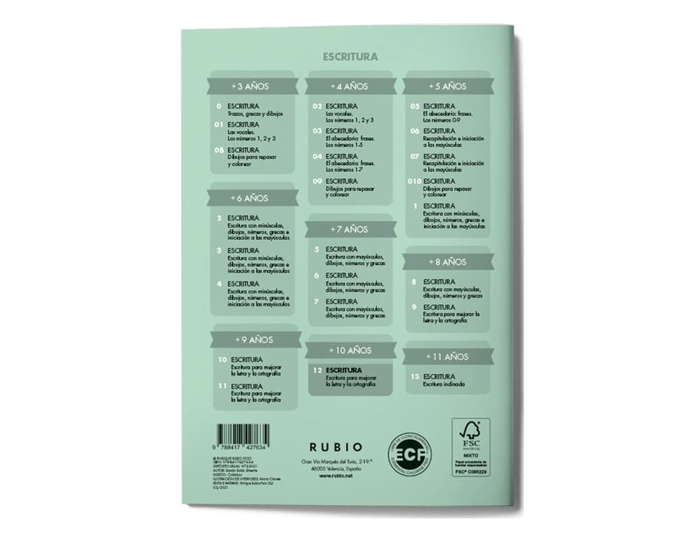 Cuaderno rubio caligrafia nº 12